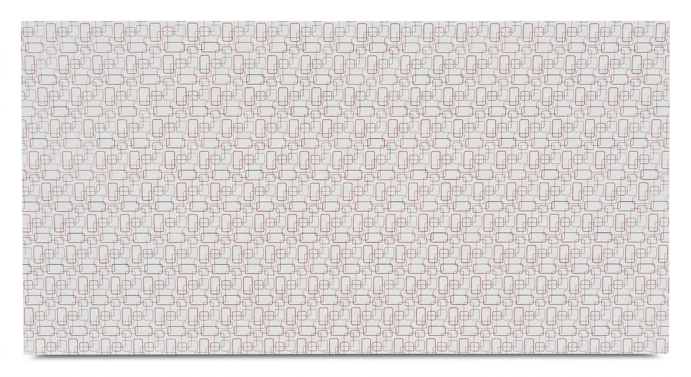 Fiber Sheet White with Red Rectangles Design