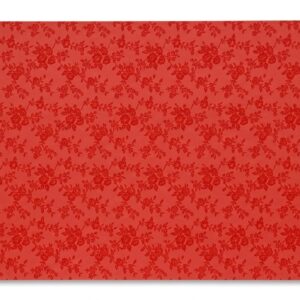 Fiber Sheet Red with Flowers